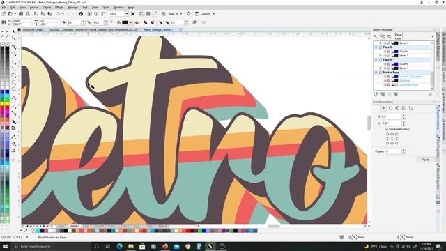 Retro Striped Text Effect in CorelDraw | Text Effects in CorelDraw | Tips & Techniques in CorelDraw смотреть онлайн
