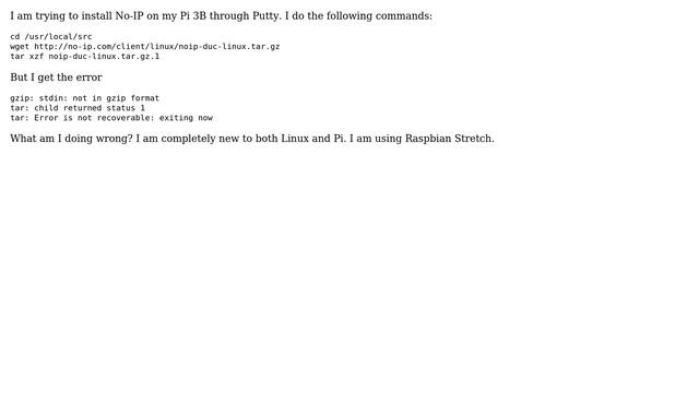 Raspberry Pi: gzip: stdin: not in gzip format when installing No-IP DUC (2 Solutions!!) смотреть онлайн