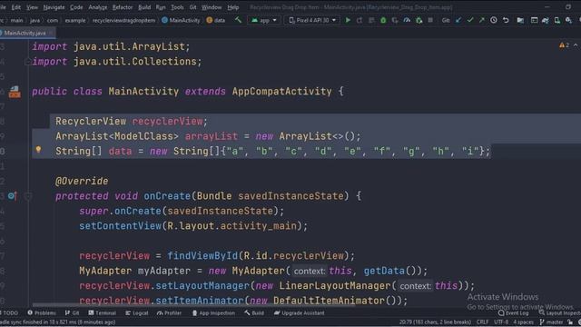 ANDROID - RECYCLERVIEW DRAG DROP ITEM TUTORIAL IN JAVA смотреть онлайн