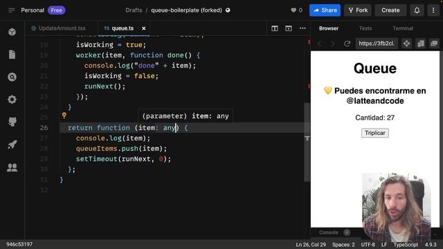 Estructuras de datos. Cómo implementar una cola con TypeScript #typescript #javascript #reactjs смотреть онлайн