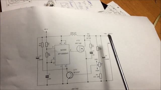 Высоковольтный источник напряжения для питания газоразрядных индикаторов. смотреть онлайн