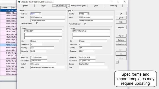 Adagio OrderEntry - 9.3A Order Updates