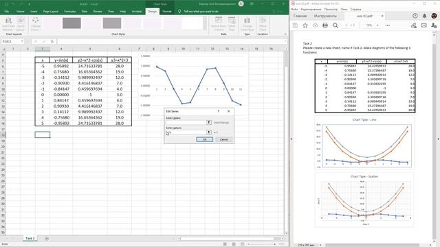 Lab 04 Excel 2019: Charts, simple formulas. смотреть онлайн