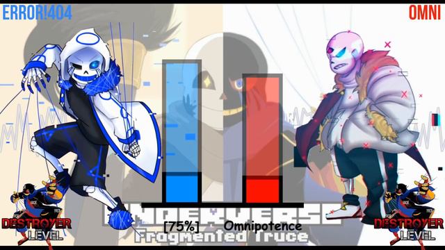 ERROR!404 Sans VS Omnipotent Sans Power Levels смотреть онлайн