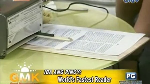 World's fastest reader (80,000 words per minute)