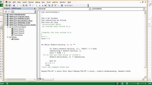 Select Items with certain text and sort VBA and Excel смотреть онлайн