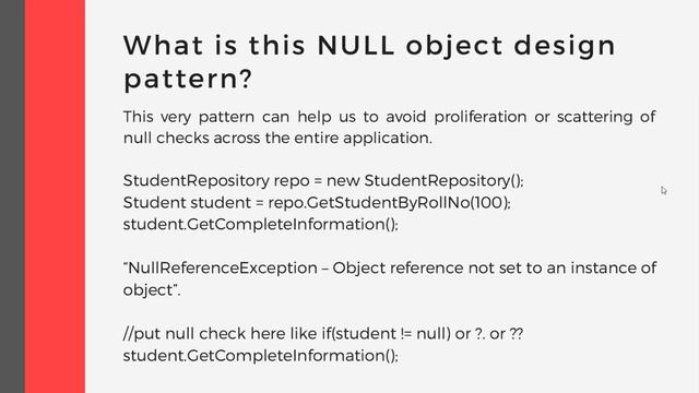 Null Object Design Pattern смотреть онлайн