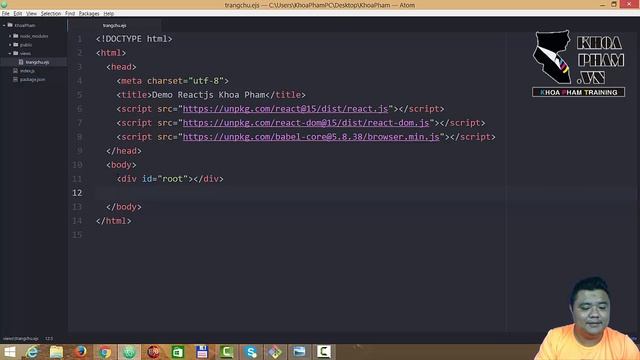 Lập trình React.js Bài 2: Nhúng React vào HTML Phần 1 смотреть онлайн