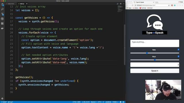 Text To Speech & Synthesis App - JavaScript & Web Speech API смотреть онлайн
