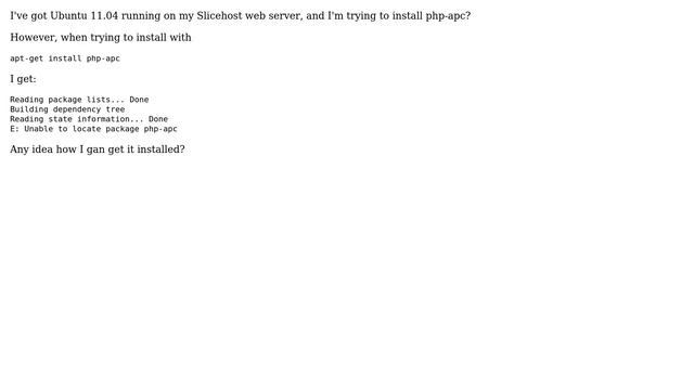 DevOps & SysAdmins: Unable to install php-apc on Ubuntu 11.04 смотреть онлайн