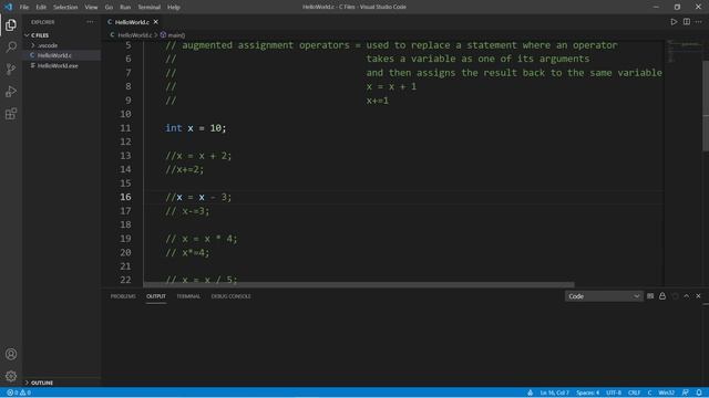 C augmented assignment operators ? смотреть онлайн