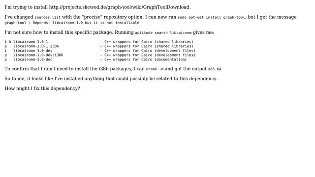 Installing graph-tool and aptitude dependencies смотреть онлайн