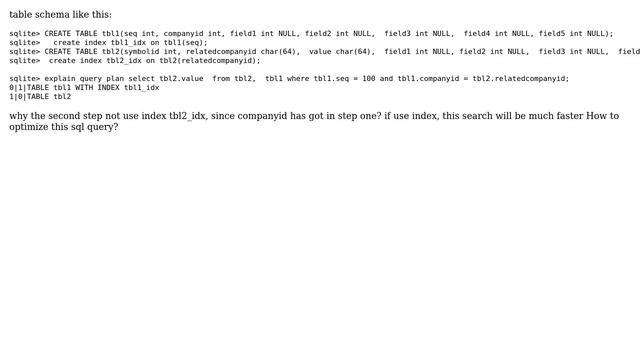 Why does join search not use index in sqlite? (2 Solutions!!) смотреть онлайн