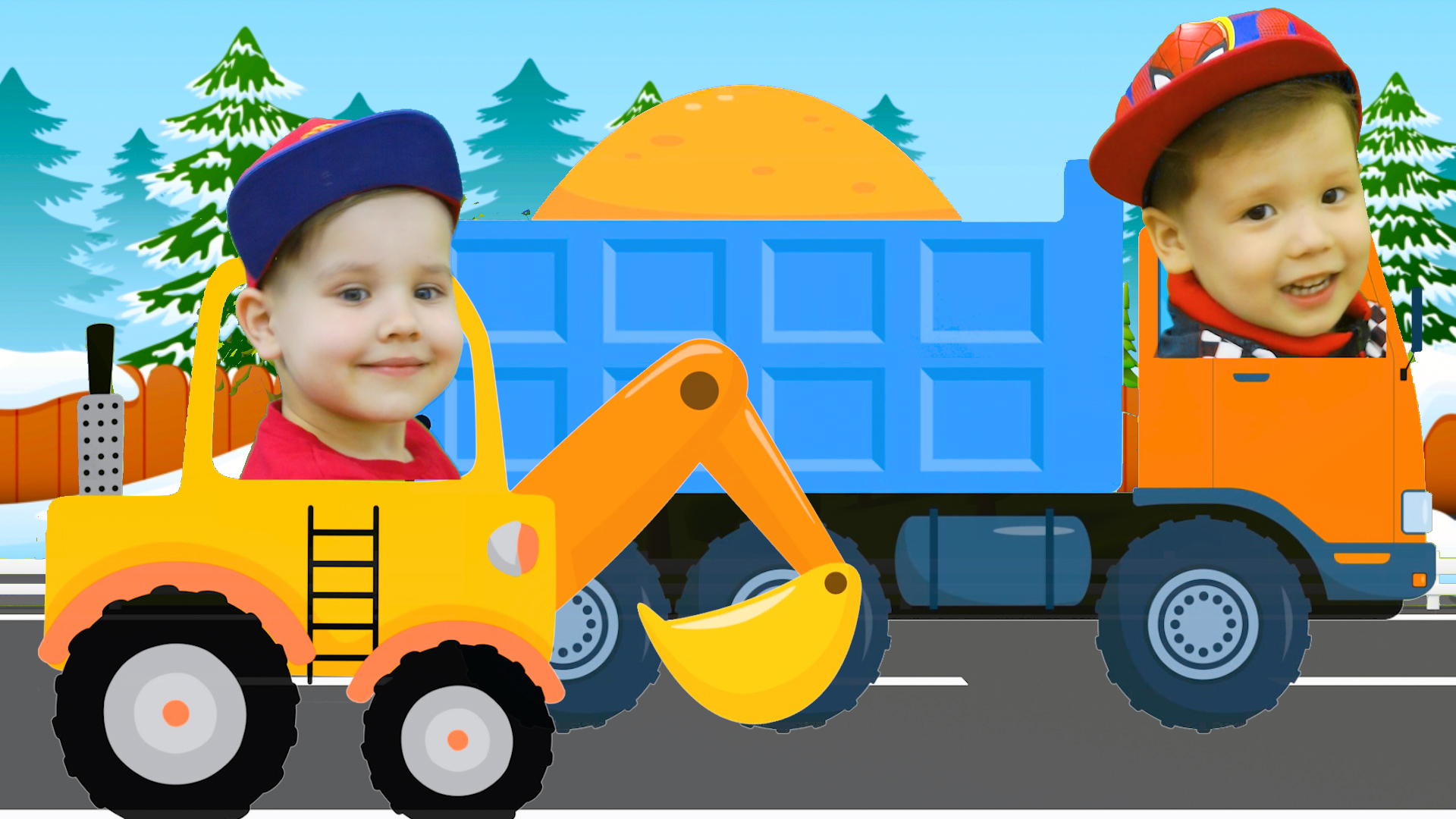 Детские песенки Машинки Экскаватор Супер Грузовик Кран для детей смотреть онлайн