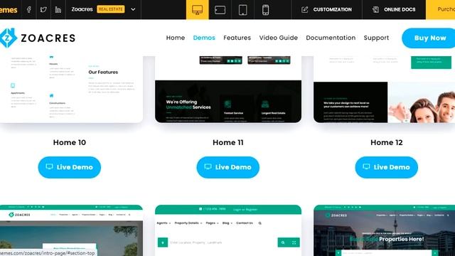 Zoacres - Real Estate WordPress Theme (Demos-2) смотреть онлайн