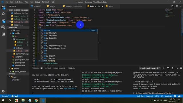 Demo OSM + React + Node js Express + Socket io || Client rendering смотреть онлайн