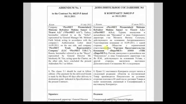 Внешне экономический контракт. Дополнительное соглашение смотреть онлайн