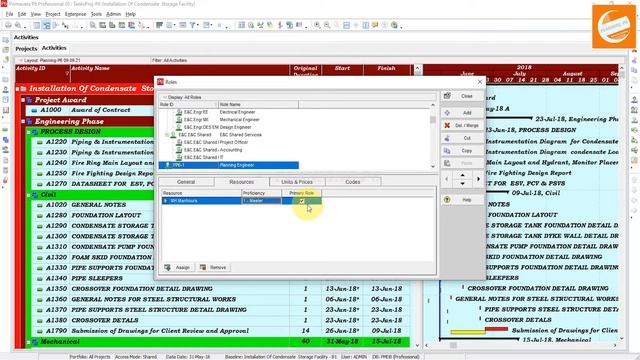 How to create add customize and manage roles in primavera p6 | Assign roles to activities in p6 | p смотреть онлайн