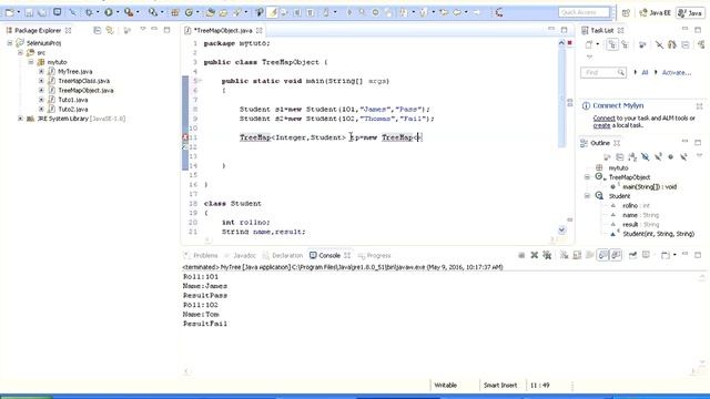 Java Collections TreeMap User Defined Class Types смотреть онлайн