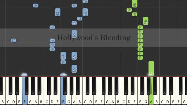 POST MALONE | Hollywood's Bleeding | Slow & Easy Piano Tutorial | always C major смотреть онлайн