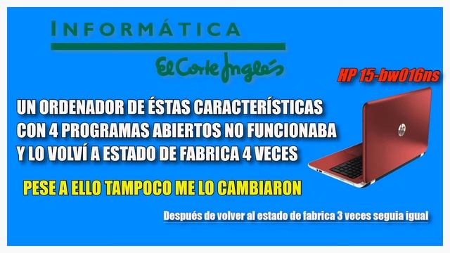 CORTE INGLÉS VIOLA LOS DERECHOS AL CONSUMIDOR PORTATIL смотреть онлайн