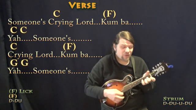 Kumbaya - Mandolin Cover Lesson in C with Chords/Lyrics смотреть онлайн