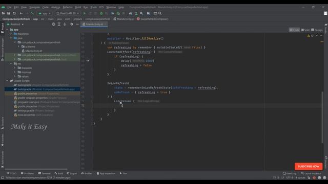 How to implementation Swipe Refresh in Jetpack Compose | Android | Kotlin | Make it Easy смотреть онлайн