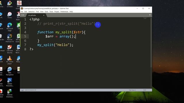 Convert String to Array without built in function in php смотреть онлайн