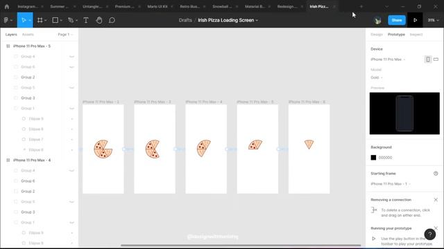 Design and animate 2 loading screen animations for a pizza shop | Figma Prototype tutorial смотреть онлайн