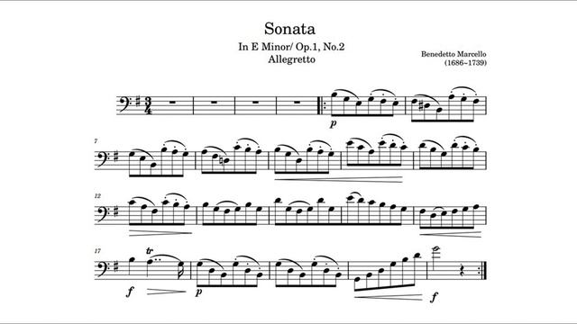 Marcello Cello Sonata No.2 E Minor2/Allegretto 마르첼로 첼로 소나타 2번 4악장 첼로(♩=135) /반주와 함께 즐기는 첼로 (악보○) смотреть онлайн
