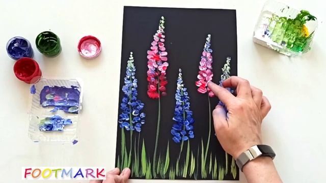 КАК НАРИСОВАТЬ ЛЮПИНЫ. [HOW TO PAINT LUPINS]. смотреть онлайн