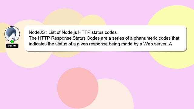 NodeJS : List of Node.js HTTP status codes смотреть онлайн
