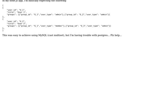 Databases: Postgres SQL: View with a nested table смотреть онлайн