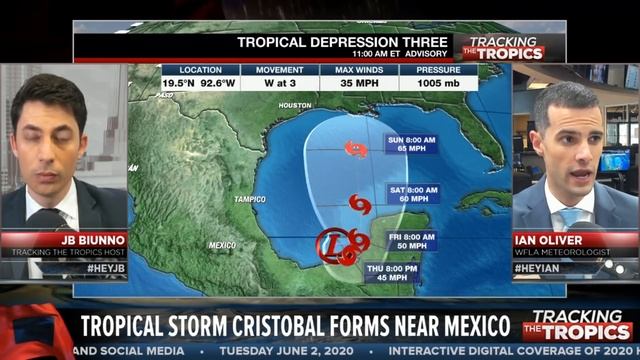 Tracking the Tropics: Tropical Storm Cristobal forms in Gulf смотреть онлайн