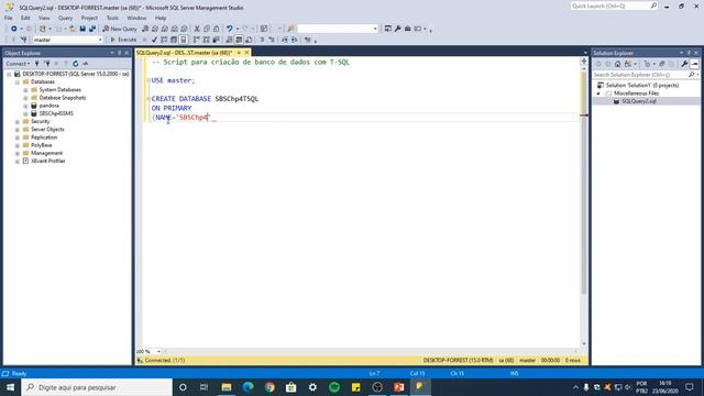 //5 Conceito de Dados (*.mdf) e Log (*.ldf) CREATE DATABASE via SSMS e T-SQL смотреть онлайн