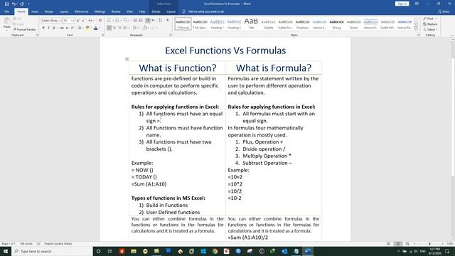 Microsoft Excel 2019 Functions and Formulas | Day 1 | Function Vs Formulas смотреть онлайн