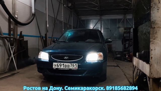 Улучшение света Accent за 8500р. Led лампы H4 в рефлектор. Ровная стг. Полировка и бронь фар. Росто смотреть онлайн