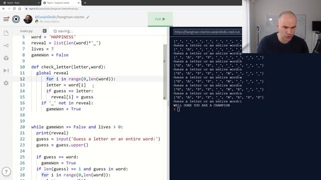 Python Hangman Beginner to Advanced смотреть онлайн