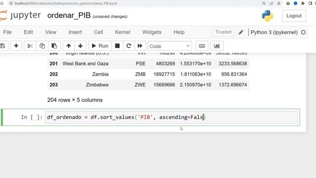 Ordenando dados em ordem crescente e decrescente em Python смотреть онлайн