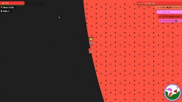 Paper.io 3 Circling the Whole Map Control: 100.00%!