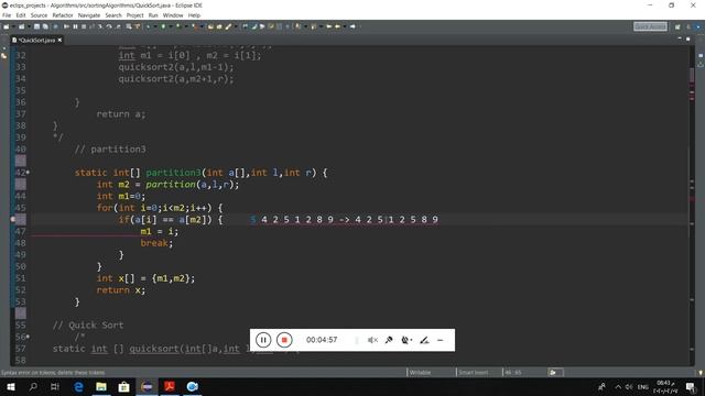 Quick Sort in java part 2 (arabic) смотреть онлайн