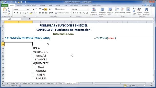 6.6 Función Eserror: Fórmulas Y Funciones En Excel