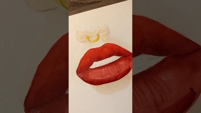 Как быстро нарисовать губы акварелью смотреть онлайн