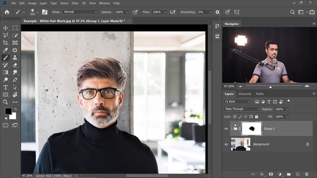 Best Way to Replace White Hair to Dark in Photoshop! смотреть онлайн
