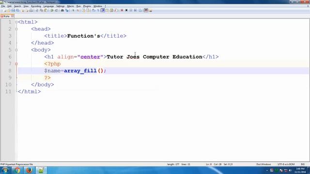 How To Use Fill Function In Php In Tamil смотреть онлайн