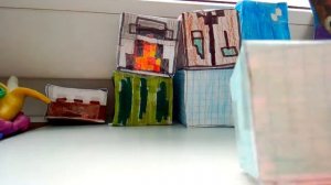 Все мои блоки и мобы из бумаги майнкрафт