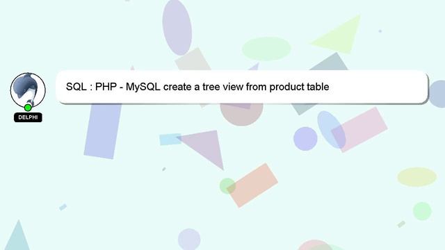 SQL : PHP - MySQL create a tree view from product table смотреть онлайн