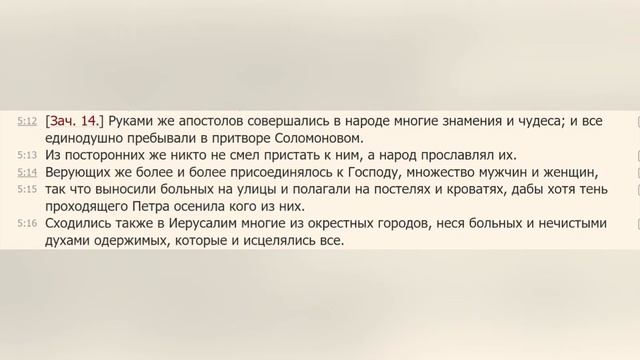 Деяния Апостолов с комментариями, 5 глава 12 - 16 стихи. (иерей Михаил Литвищенко) смотреть онлайн