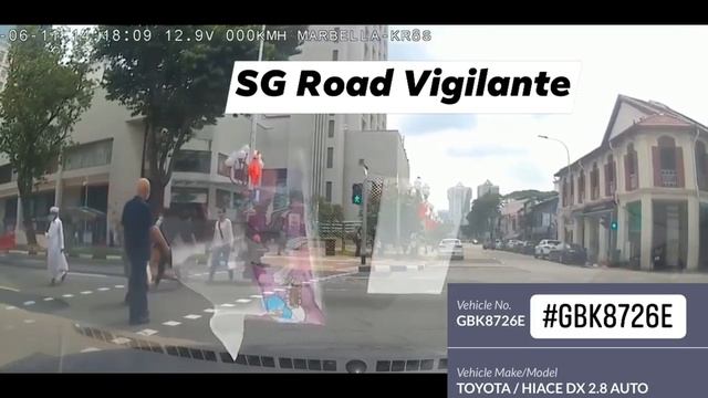 11jun2021 arab street #GBK8726E toyota hiace fail to form up for left & give way to pedestrians