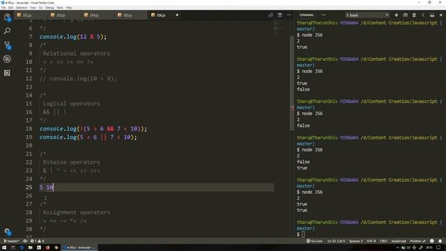 JavaScript - ES6 #8 | Operator types with example | Tharun Shiv смотреть онлайн